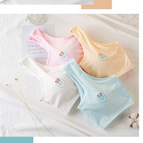 Girls Developmental Vest Pure Cotton Solid Color Vest Type ...
