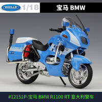 Welly 1:18 BMW R1100 Germany Italy Police Motorcycle Model Souvenir Toy Collectible Diecast Mini Moto