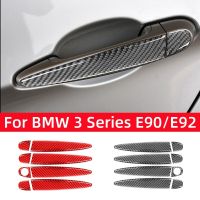 For BMW 3 Series E90 E92 2005-2012 Car Accessories Carbon Fiber Car Exterior Door Handle Trim Cover Decoration Stickers