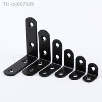 ┅  10pcs Stainless Steel Supporting Black L-Shaped Brackets With  Fixing Right Angle Corners Brace Furniture Hardware