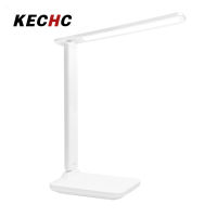 KECHc โคมไฟโต๊ะเขียนหนังสือ LED แบบพกพาพับได้3โหมดสีปรับความสว่างได้บำรุงรักษาตาไฟอ่านหนังสือเปลวไฟไม่กระพริบสำหรับสำนักงานบ้านหอพัก