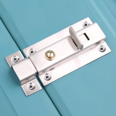 Stainless Steel Door Latch Automatic Spring Switch Door Lock Door Clasp Door Bolt Safety Slide Lock For Home Door Hardware Door Hardware Locks Metal f