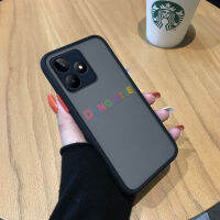 เคสโทรศัพท์พร้อมสำหรับ Realme C53 Realme Narzo N53หลายสีตัวอักษรภาษาอังกฤษมีน้ำค้างแข็งโปร่งใสฮาร์ดเคสใส่โทรศัพท์แข็งเด็กหญิงเด็กชายกันกระแทกปกหลังแบบเต็มเคสป้องกัน