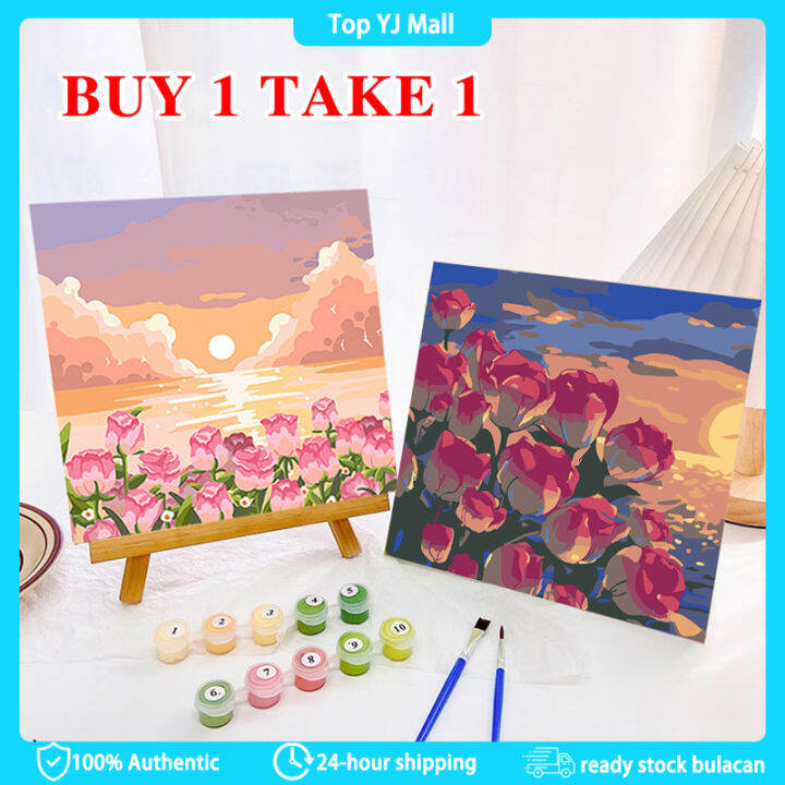 BUY 1 TAKE 1 Digital Oil Paint By Numbers 20x 20cm Canvas Frame Number ...