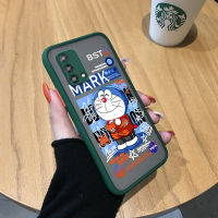 Case4you เคสสำหรับ OPPO A74 A74 4G OPPO A74 5G เคสแข็งมีน้ำค้างแข็งโปร่งใสเคสโทรศัพท์การ์ตูนโดราเอมอน