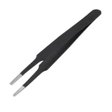 6pcs Tweezers With Rubber Tips Set Soft Pvc Rubber Coated Tips Bent And  Straight Flat Tip Precision