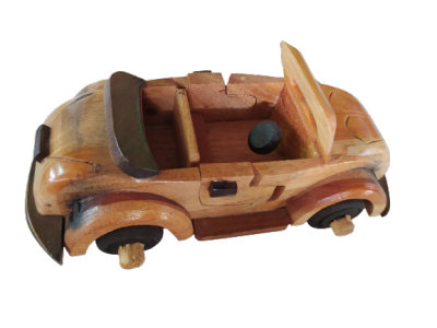 #pw01# โมเดลรถยนต์เก๋งเปิดประทุนประดิษฐ์ รถยนต์ไม้ ขนาด 19x9x8 cm. หุ่นไม้ งานหัตถกรรม ของสะสม ของขวัญ โมเดลรถ ตุ๊กตา ของเล่น