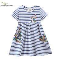 【jeansame dress】กระโดดเมตรแขนสั้น AppliqueCotton ชุดสำหรับเด็กลายเครื่องแต่งกายชุด SellingDress ร้อน