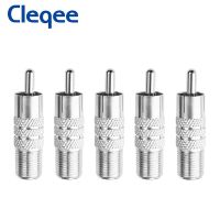 JXSINONE 5PCS F Type Female To RCA Male Connector Silver RF Adapter Coax Coaxial Converter