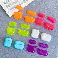 เคสหูฟังแบบหลากสีฟลูออเรสเซ็นส์นีออนสำหรับ Airpods 3หูฟังไร้สายฝาครอบสำหรับ Airpods Pro 2 1ชุดหูฟัง TPU แบบนิ่ม