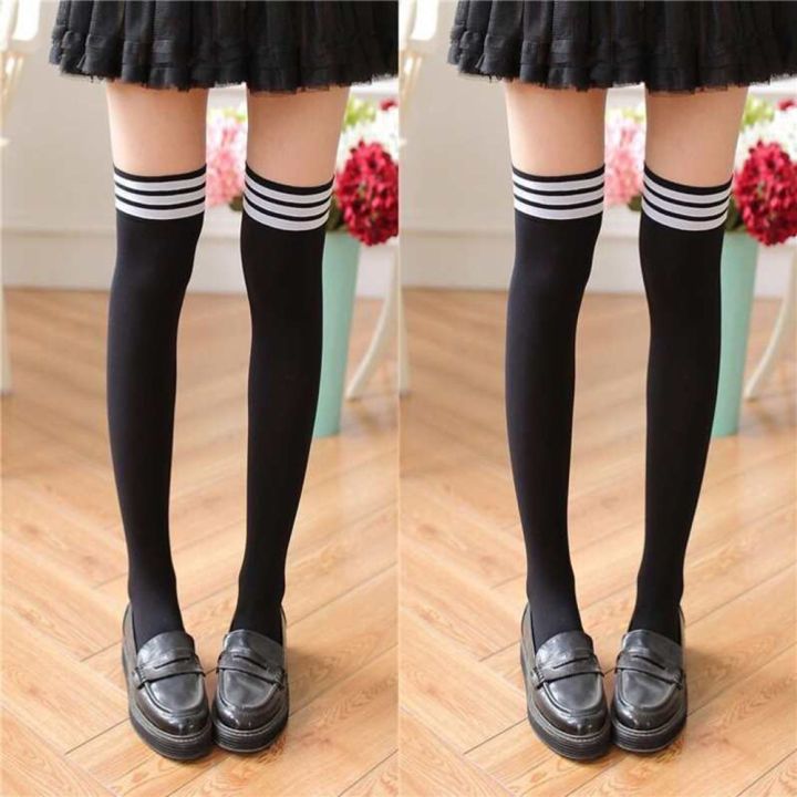 Women Long Stocking Solid Color Extra Long Boot Socks Over Knee Thigh ...