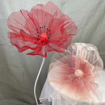 【cw】 Simulation Yarn PoppyHead Wedding Decoration Photography Props Window Display Ornaments Large YarnCrafts 【hot】