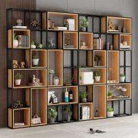 [Free ship] storage wrought iron screen partition floor office display solid living room bookcase multi-layer decorative