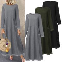 【CW】▫✁┇  Fashion Womens Sundress ZANZEA 2023 Patchwork Sweatshirts Female Hoodies  Vestidos Pullover