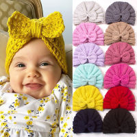 หมวกโบว์ใหญ่เด็กทารกหมวกน่ารักผ้าฝ้ายสำหรับเด็กแรกเกิดหมวกเด็กทารกแรกเกิดหมวกพื้นผิวหมวกถัก0-24เดือน