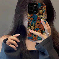 เคสโทรศัพท์เนื้อหนังลายการ์ตูนมอนสเตอร์สำหรับ iPhone 14/13/12/11 Pro Max 12 13 Mini 6 6S 7 8 Plus X XR XS Max เคสหลังแฟชั่นที่สร้างสรรค์เคสโทรศัพท์พร้อมคลุมทั้งหมดฝาครอบป้องกันกล้องเลนส์