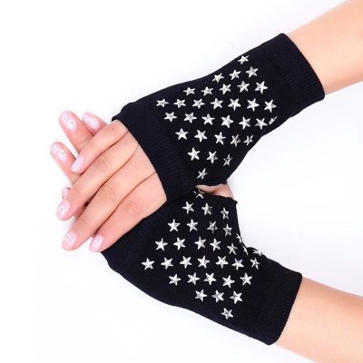 Rhinestone Fingerless Gloves Winter Female Fingerless Gloves Without Fingers Women Warm Winter Gloves Hand Wrist Warmer Mittens