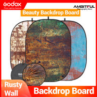 Godox Background For Photography Backdrop Board 1.5mx2m Collapsible Soft Portable Foldable Panel For Wedding Photos Professional Portrait Fashion Beauty Photography 【Rusty Wall Style】