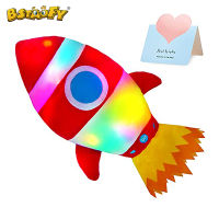 Bstaofy Light-Up Red Rocket Plush ของเล่นตุ๊กตาสัตว์ LED Glow Soft Nightlight ของขวัญเด็กสำหรับเด็กผู้หญิงวันเกิดคริสต์มาส