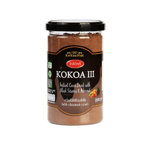 Kokoahut เครื่องดื่มโกโก้ โกโก้ทรีผสมอัลม่อนงาดำ 210g (VeganKOKOA IIIInstant Cocoa DrinkBlack