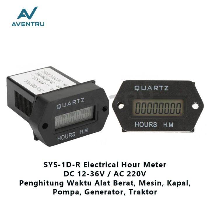 Hour Meter Digital SYS1DR Penghitung Waktu Mesin Alat Berat Traktor