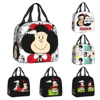 ♀ Mafalda Cartoon Quino Comics Lunch Box Women Leakproof Thermal Cooler Food Insulated Lunch Bag School Children Student