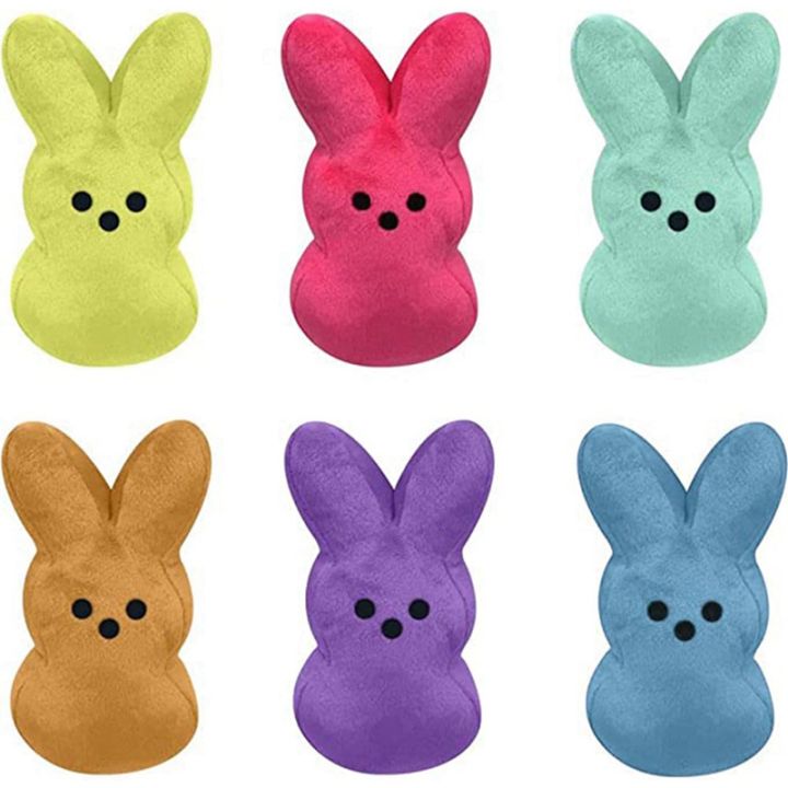 6Pcs 15CM Cute Animal Star Carrot Peep Bunny Doll for Kids Easter ...