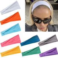 【YF】 Women Solid Color Elastic Turban Sports Sweatband Hair Bands Gym Yoga Exercise Tennis Racket Badminton Grip Stretch Headbands