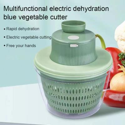 สลัด Dehydrator มัลติฟังก์ชั่ไฟฟ้าตัดด่วนระบายน้ำไฟฟ้าผักซักผ้าระบายน้ำตะกร้าครัวเครื่องมือ