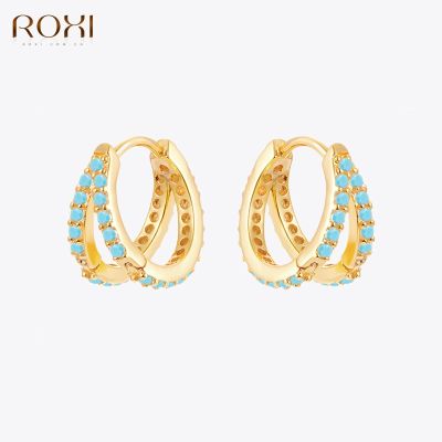 【CC】 Colorful Crystals Hoop Earrings for Jewelry Earring Huggie Pendientes Ear Cuffs