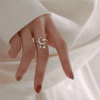 Ventfille 925 Sterling Silver Moon cassel เปิดผู้หญิงแฟชั่น INS RING