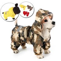 Dog Raincoat Waterproof Reflective Coat Outdoor Soft Breathable One-piece Suits Four Seasons Pet Puppy Rainwear Clothing Shoes Accessories Costumes