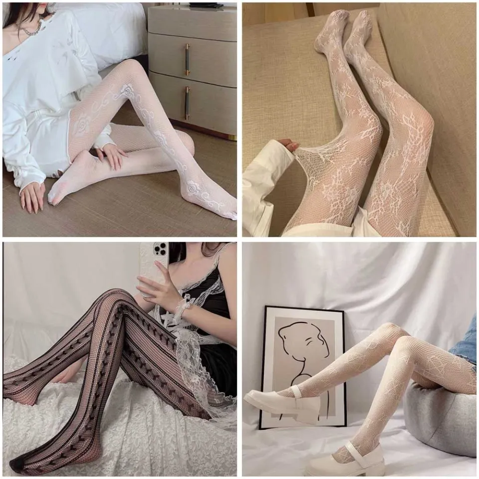 Ready Stock/COD】Gothic Hollow Out Punk Style Womens Sock Tights Pantyhose  Fishnet stockings Net stockings