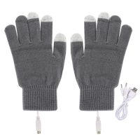 1 Pair USB Heated Gloves for Men Women Knitting Heating Mittens Hands Warmer Touch Screen Gloves Windproof Cycling Outdoor 101A