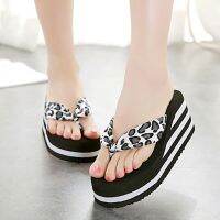 jiao 7 cm thick bottom female lines flip-flops summer leopard ms slippers