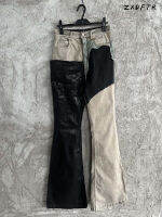 ZXDFTR 2023SS ผู้ชาย High Street Hip-Hop บล็อกสี Bell-Bottoms กางเกงวินเทจ