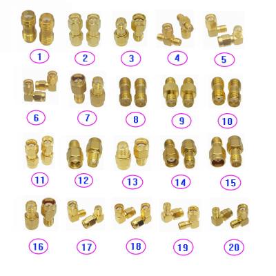 Adapter SMA / RP-SMA to SMA / RPSMA Male Plug &amp; Female Jack Straight &amp; Right angle RF Coaxial connector 1pcs Electrical Connectors