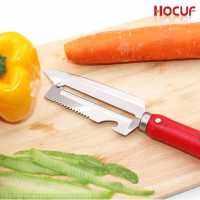 มีดสเตนเลสปลายแหลม 3 in 1 HOCUF HCF-1517(แดง)