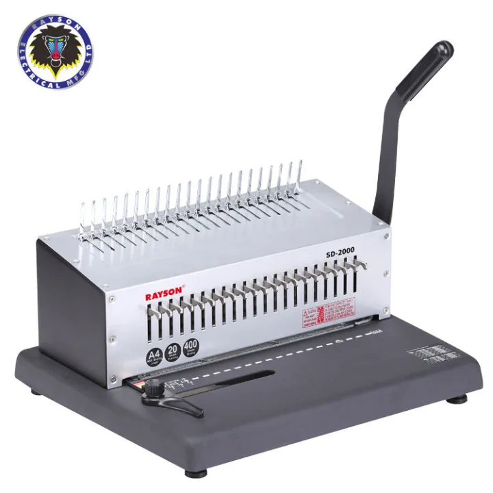 RAYSON SD2000 Manual Comb Binder Punch 20 Sheets/Bind 400 Sheets Comb