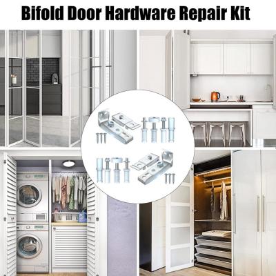 1 Set Hard Stainless Steel Door Hinges Anti-rust Bi-fold Sliding Closet Barn Door Hardware Kit Prevent Sliding Blocked Door Hardware Locks