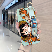 เคสใส่โทรศัพท์สำหรับ Vivo V27 5G V27E V27 Pro 5G V5 V5 Lite V5 Plus V5S V9การ์ตูน Lufei หัวเราะเคสโทรศัพท์สายรัดข้อมือ Electroplated หรูหราเคสป้องกันนุ่ม