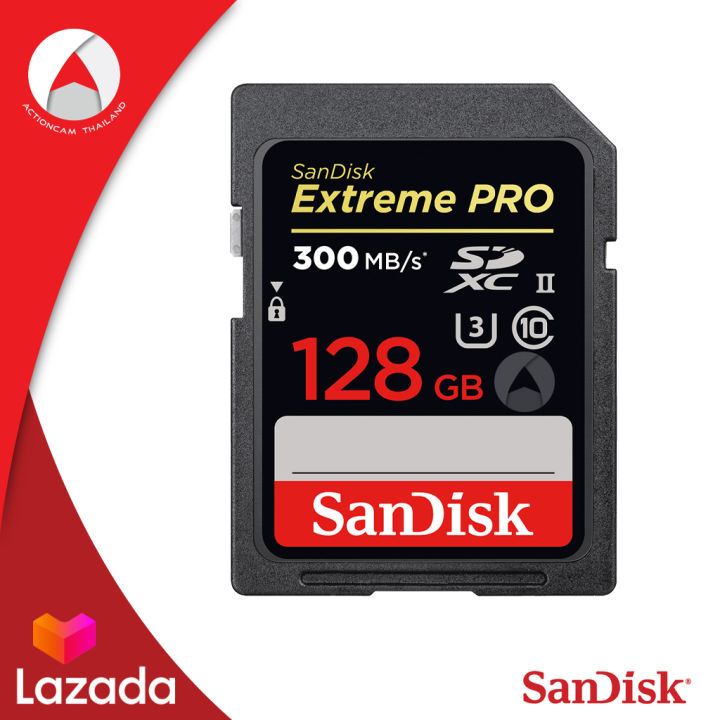 ผ่อน-0-sandisk-sd-card-extreme-pro-128gb-ผ่อนนานสูงสุด-6-เดือน-sdxc-uhs-ii-ความเร็ววิดีโอ-c10-u3-v30-speed-300mb-s-เขียน-260mb-s-sdsdxdk-128g-gn4in-memory-เมมโมรี่การ์ด-สำหรับ-กล้องถ