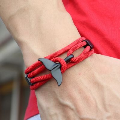 Multilayer 4mm Milan Rope Viking Bracelet Charms Whale Tail/Shark/Turtle/Manta Ray/Dolphin Braclet For Men Wristband Jewelry