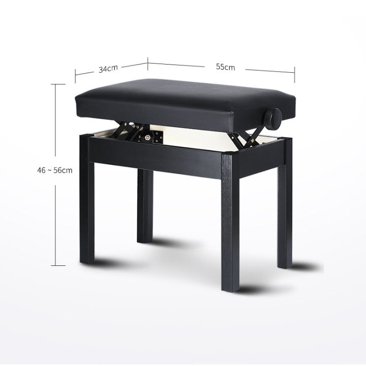 ส่งจากกรุงเทพฯ-ม้านั่งเปียโนเดี่ยว-ปรับความสูงได้-ไม้เนื้อแข็ง-ม้านั่งเปียโน-เก้าอี้เปียโน-ยกม้านั่งเปียโน-เบาะหนัง-black-solid-wood