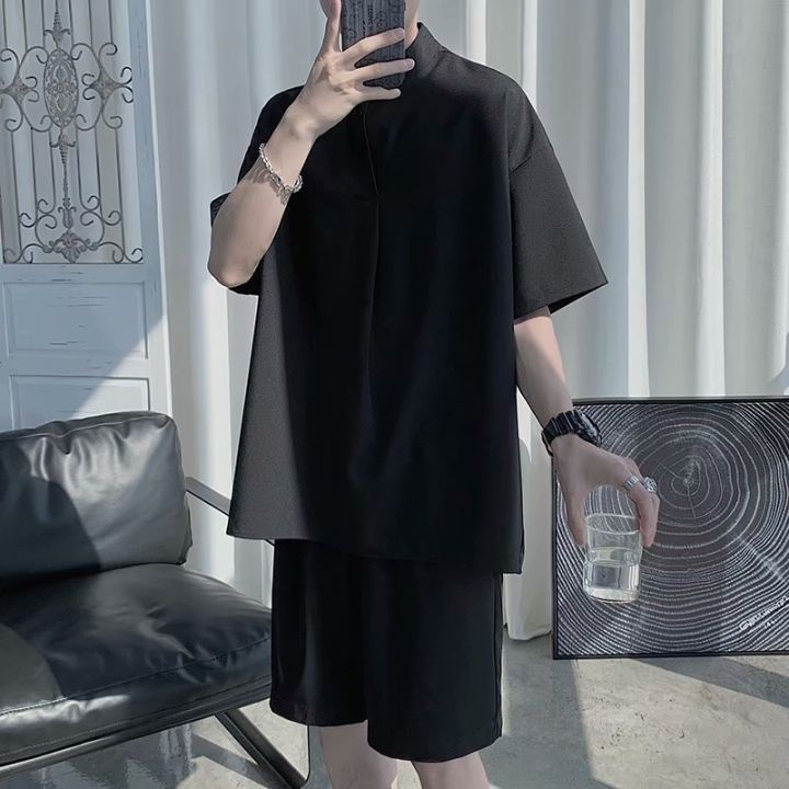 พร้อมส่ง-k523-japanese-style-short-sleeve-shirt-men-2021-เสื้อเชิ้ตแขนสั้น-คอจีน-เสื้อแฟชั่นชาย-เสื้อเชิ้ตชายแขนสั้น-เสื้อเชิ้ตชาย2021-เสื้อผู้ชายฮิต