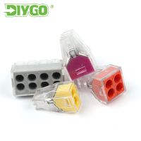 DIY GO 102/104/106/108 Universal Compact Wire Connectors Push-in Conductor Terminal Block 2/4/6/8 Pin Mini Fast Junction Box
