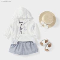 Girls is prevented bask in clothes 2022 thin children summer air-conditioner cotton jacquard cardigan brim child baby jacket