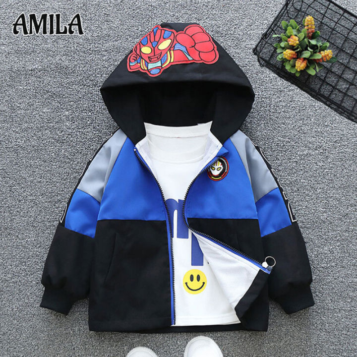 amila-เสื้อโค้ทสำหรับเด็ก-เสื้อโค้ทการ์ตูนเด็กผู้ชายเสื้อสำหรับฤดูใบไม้ผลิแบบบางเสื้อแจ็กเก็ตเด็กสุดเท่และหล่อ