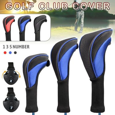 ▦►✴ 3 ชิ้น/เซ็ตกอล์ฟพัตเตอร์ครอบคลุม Driver 1 3 5 Fairway Woods Headcovers คอยาว Head Cover ไนลอนตาข่ายอุปกรณ์กอล์ฟ