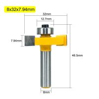 ไม้ MC02091สำหรับเครื่องมืองานไม้ประเภท T ไม้ช่องการกัดด้วยแบริ่งบิตเราเตอร์ก้าน T-Sloting 8มม. 1ชิ้น